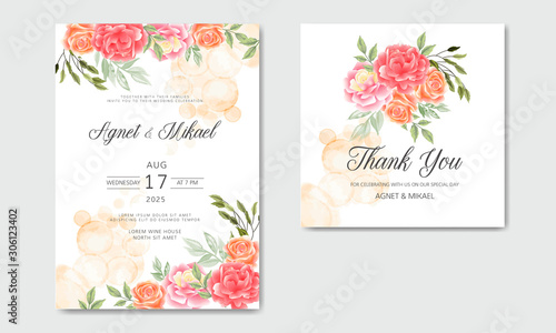 wedding invitation cards with elegant and beautiful floral