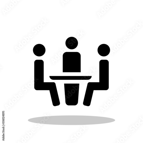 Business meeting icon in flat style. Meeting symbol for your web site design, logo, app, UI Vector EPS 10.
