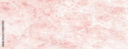 Red marble background.Light red stone abstract texture.Long panoramic format..