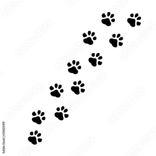 Paw prints icon in flat style. Footprints animals symbol for your web site design, logo, app, UI Vector EPS 10.