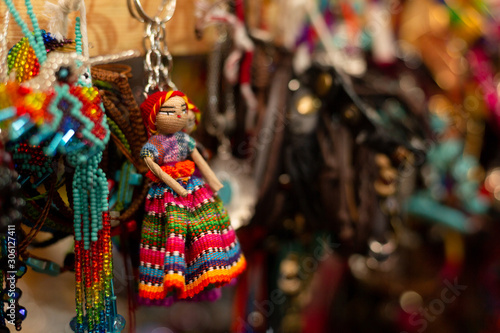 Tela Typical Guatemalan dolls colorful Worry Dolls in the market