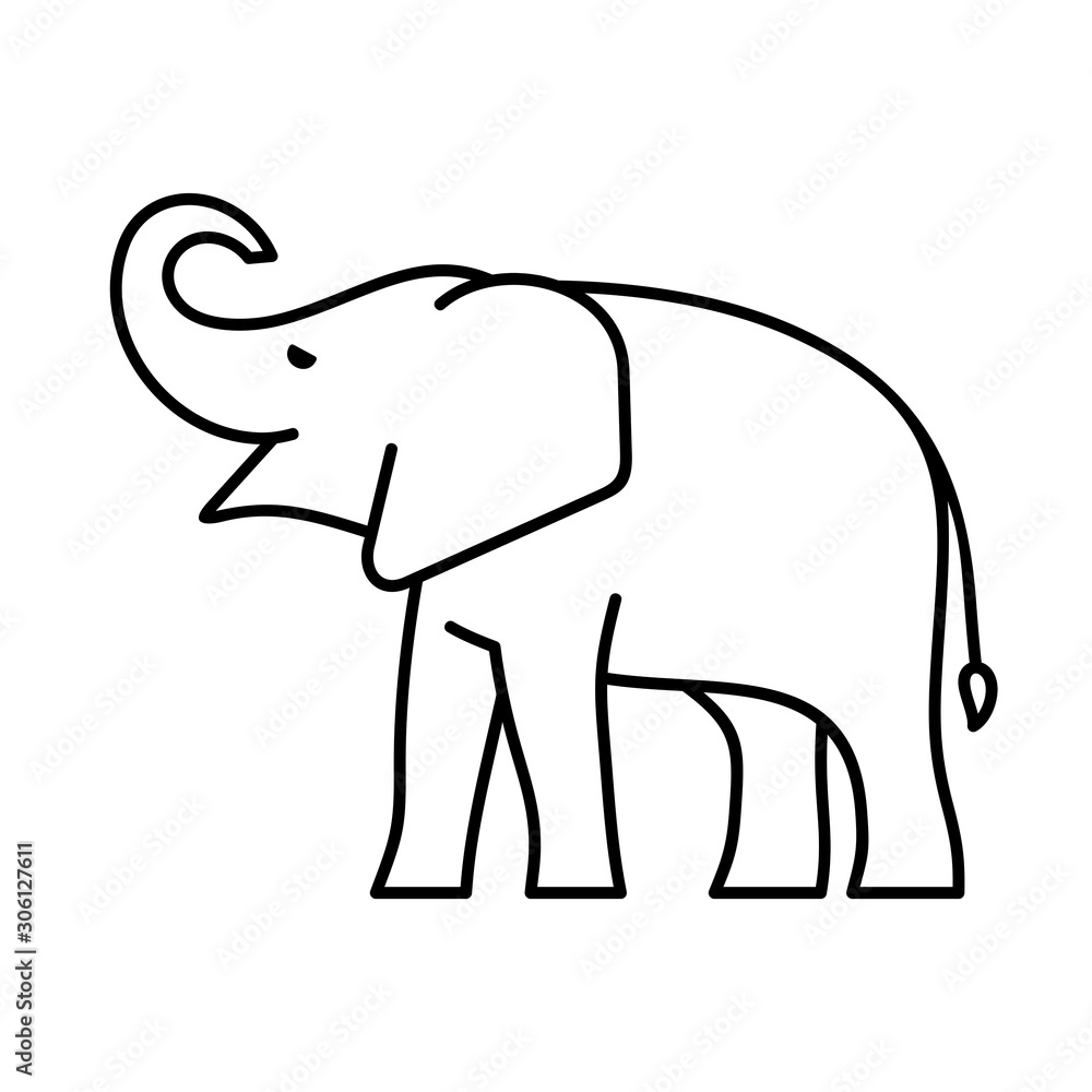 Elephant line icon. Icon design. Template elements Elephant line icon. Icon design. Template elements