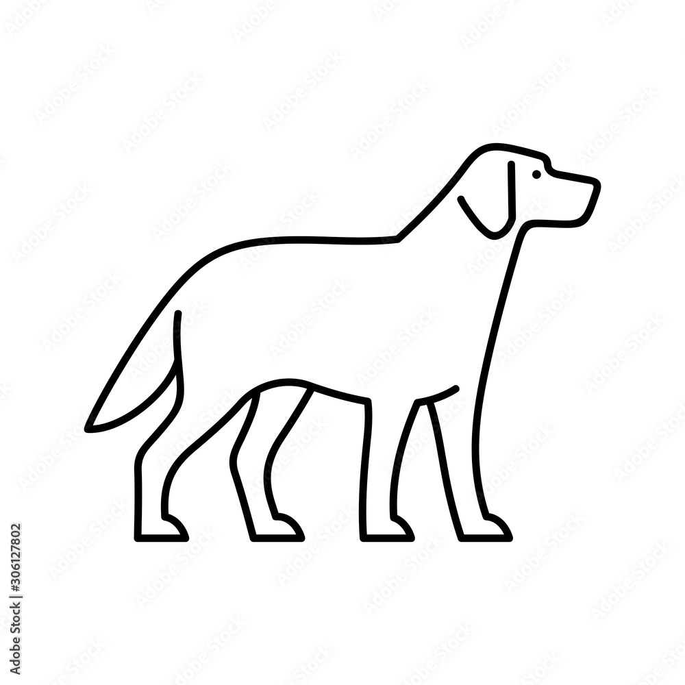 Dog line icon. Icon design. Template elements