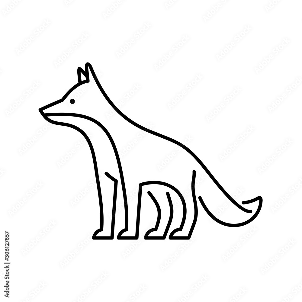Fox line icon. Icon design. Template elements Fox line icon. Icon design. Template elements