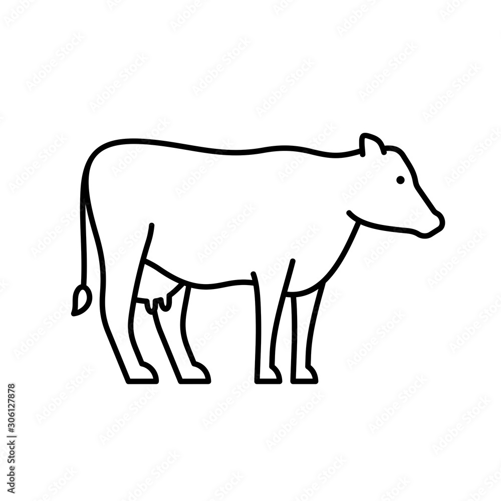 Cow line icon. Icon design. Template elements
