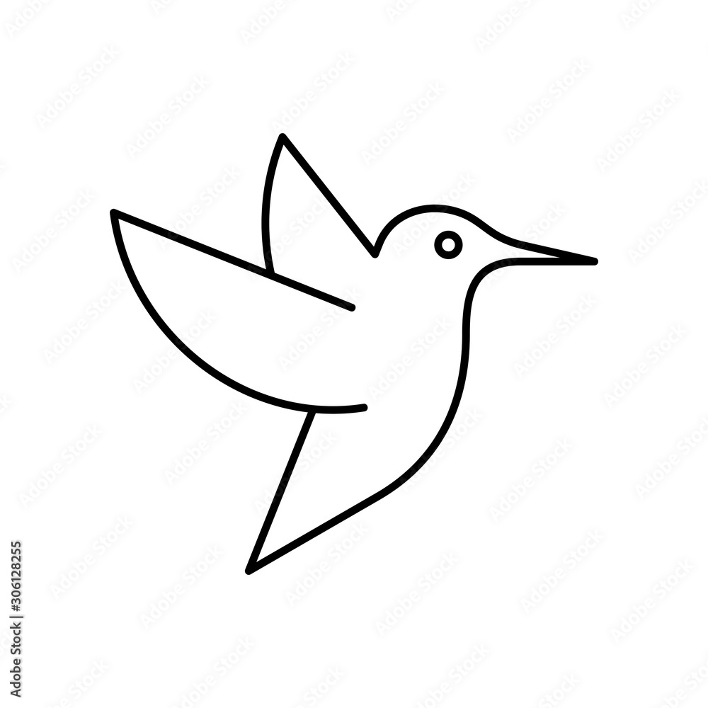 Hummingbird line icon. Icon design. Template elements Hummingbird line icon. Icon design. Template elements