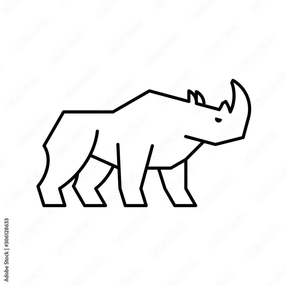 Rhinoceros line icon. Icon design. Template elements Rhinoceros line icon. Icon design. Template elements