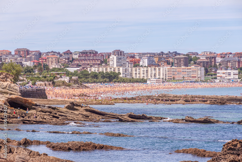 Santander beach, Spain, in a summer day