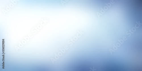 Winter blue smoky vignette banner. Ice empty defocus background. Cold air blurry illustration. Sky light abstract texture.