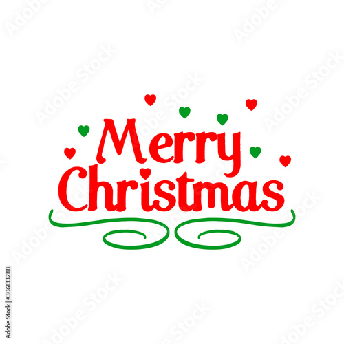 Merry Christmas vector text Calligraphic Lettering design card template