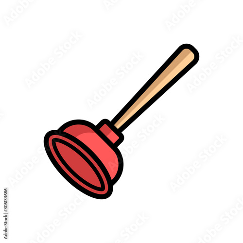 plunger - plumbing icon vector design template
