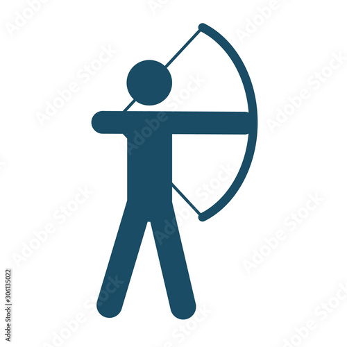 Fotografia High quality dark blue flat archery icon for web site designs, mobile apps and social media posts