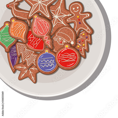 Merry christmas cookies vector design