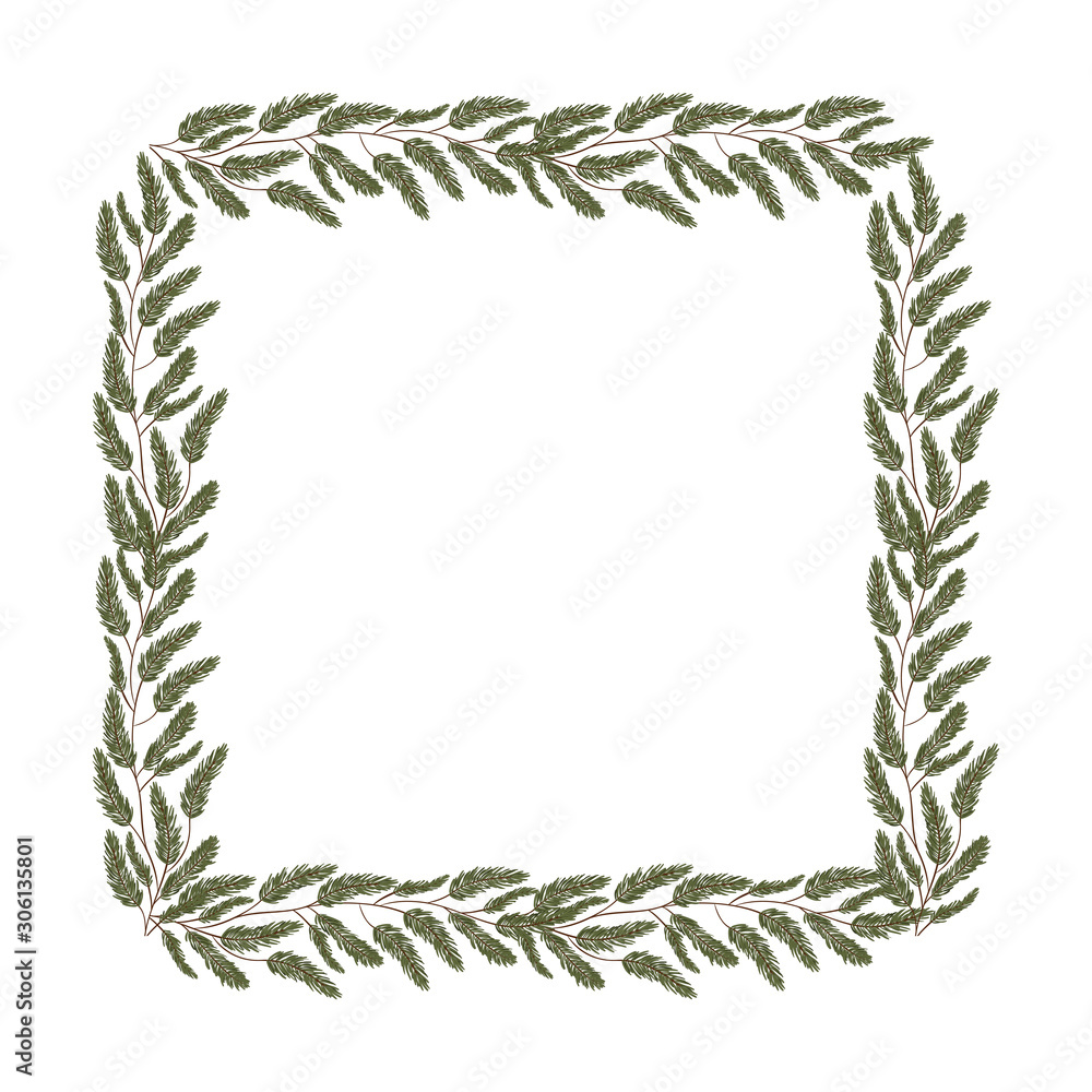 Green leaves frame vector design Green leaves frame vector design