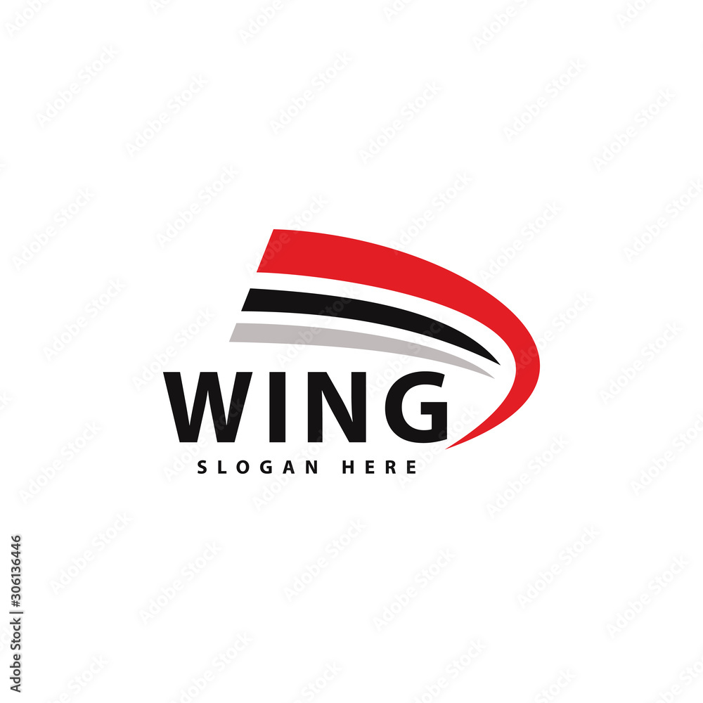 Obraz premium Wing logo template, flying logo design vector