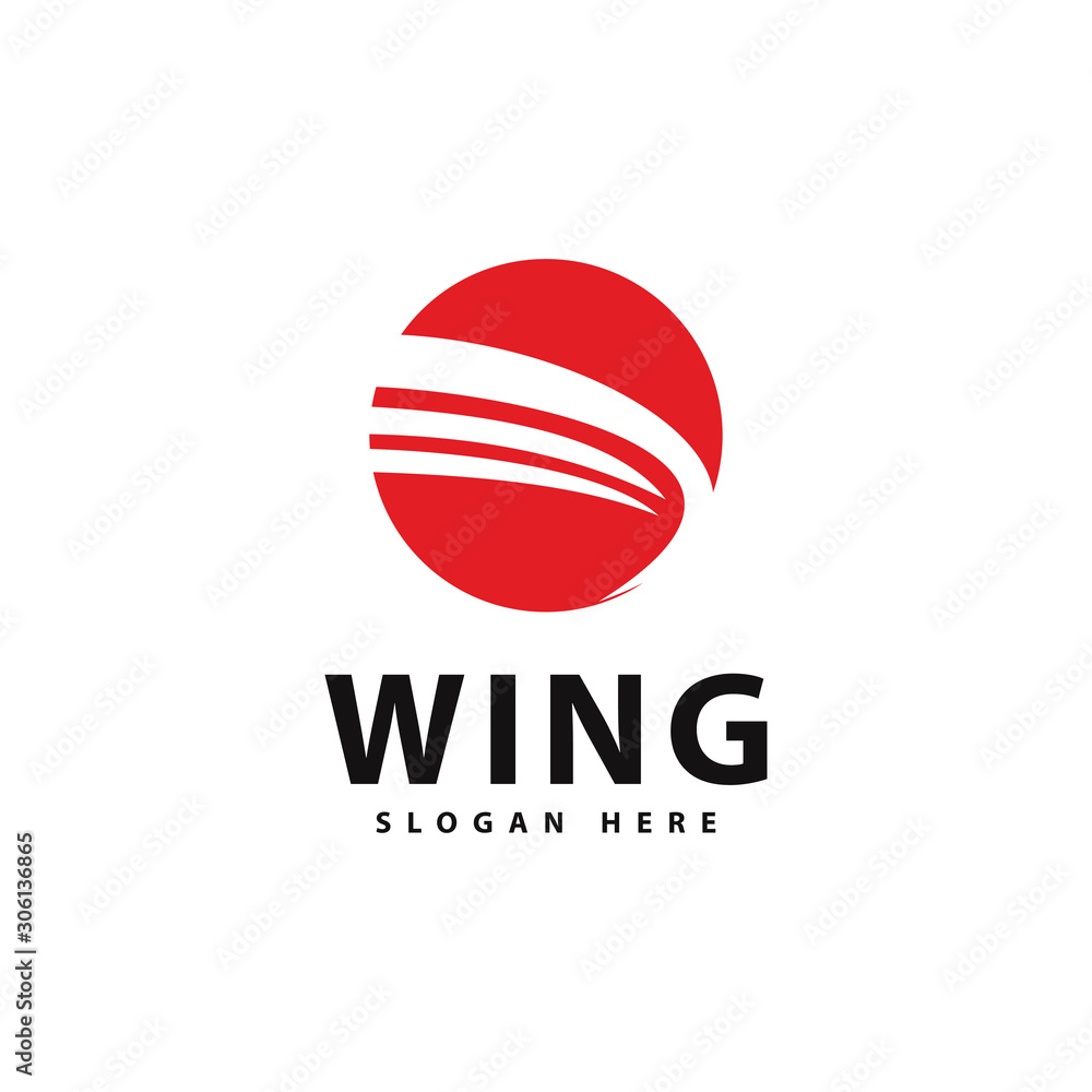 Fototapeta premium Wing logo template, flying logo design vector