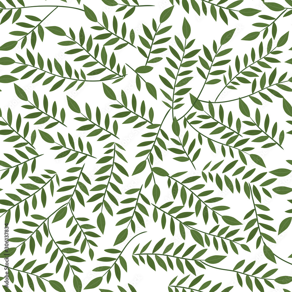 Isolated leaves background vector design