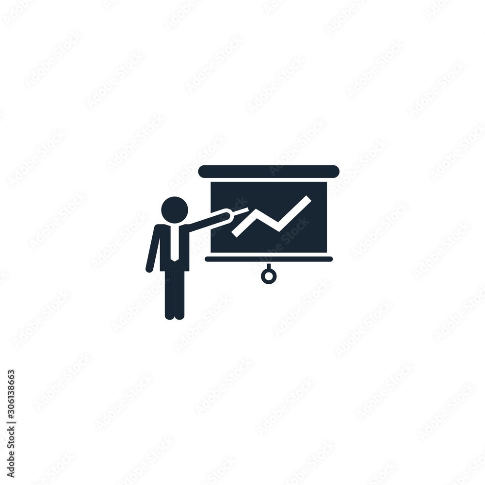 Presentation creative icon. filled simple illustration. From digital marketing icons collection. Isolated Presentation sign on white background Presentation creative icon. filled simple illustration. From digital marketing icons collection. Isolated Presentation sign on white background