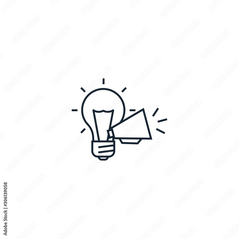 Fototapeta premium Creative campaign creative icon. line simple illustration. From digital marketing icons collection. Isolated Creative campaign sign on white background