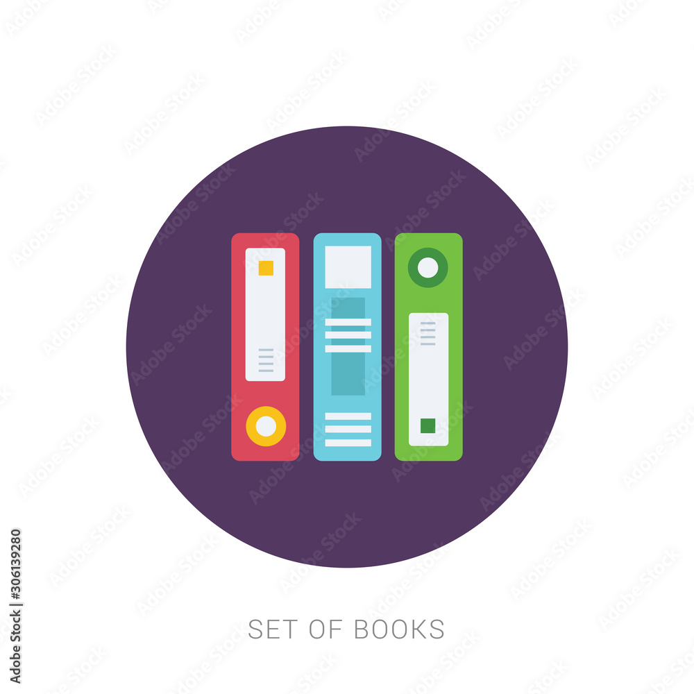Books set flat design style, vector illustration Books set flat design style, vector illustration