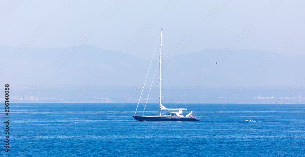 Fototapeta premium Yacht fishermen in the Aegean Sea