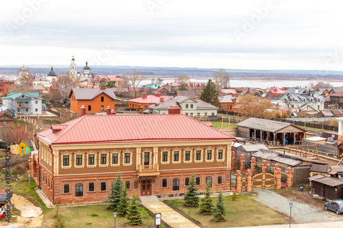 Panoramic view of Sviyazhsk island. Sviyazhsk village (Sviyazhsk island), Tatarstan republic, Russia.