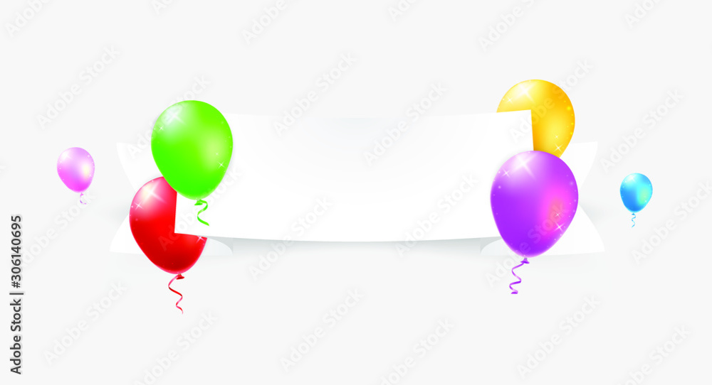 Set of Color Glossy Balloons on White Background . Isolated Vector Elements Set of Color Glossy Balloons on White Background . Isolated Vector Elements