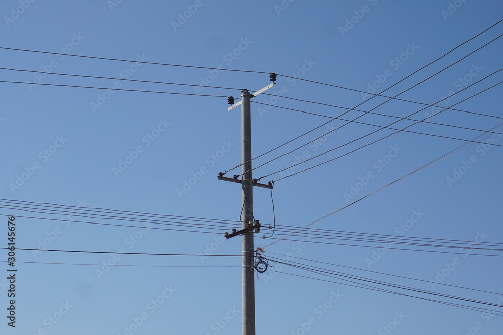 old electric pole and wires