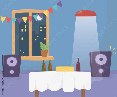 Party at home vector design