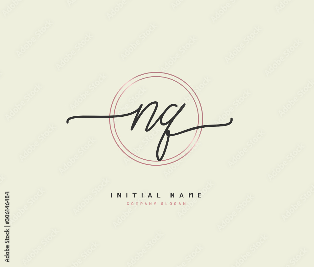 N G NG Beauty vector initial logo, handwriting logo of initial signature, wedding, fashion, jewerly, boutique, floral and botanical with creative template for any company or business. N G NG Beauty vector initial logo, handwriting logo of initial signature, wedding, fashion, jewerly, boutique, floral and botanical with creative template for any company or business.