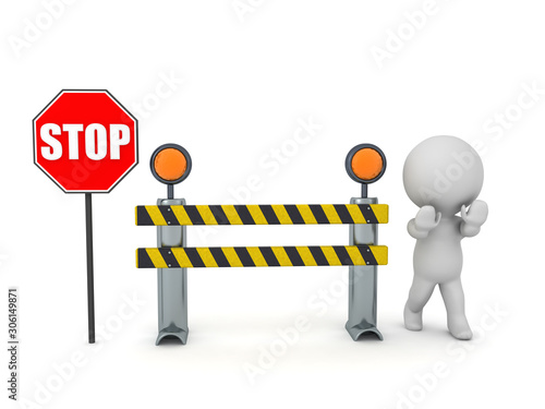 3D Character trying to stop others