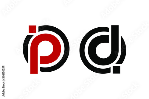letter ip and d with circle for icon or logo design concept ready to use