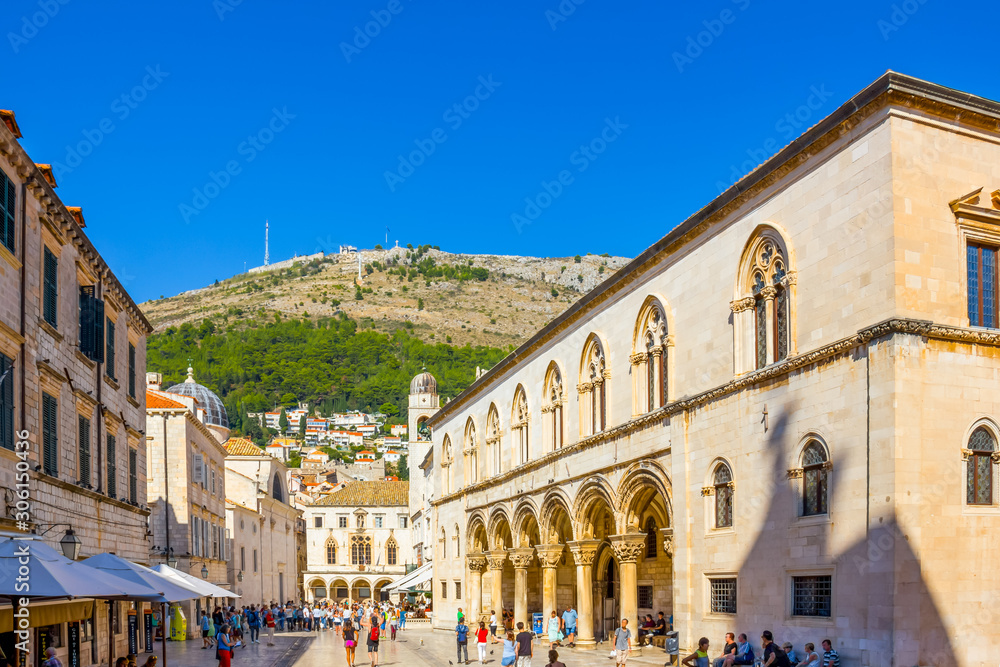 Rectors Palace and Srd Hill in Dubrovnik, Croatia