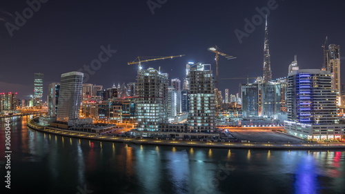 The rhythm of the city of Dubai near canal aerial timelapse © neiezhmakov