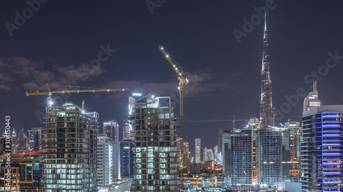 Wallpaper Mural The rhythm of the city of Dubai near canal aerial timelapse Torontodigital.ca