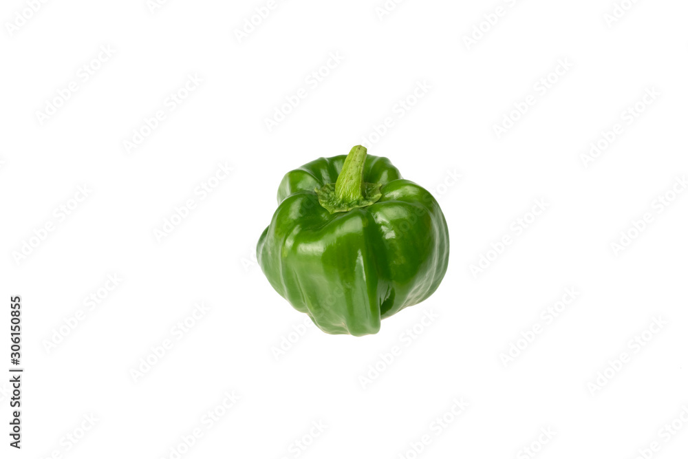 green bell pepper on white background green bell pepper on white background