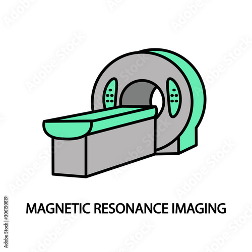 Magnetic resonance imaging vector line icon. MRI. Cancer diagnostics