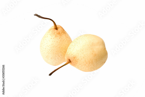 yellow pear on white background isolated