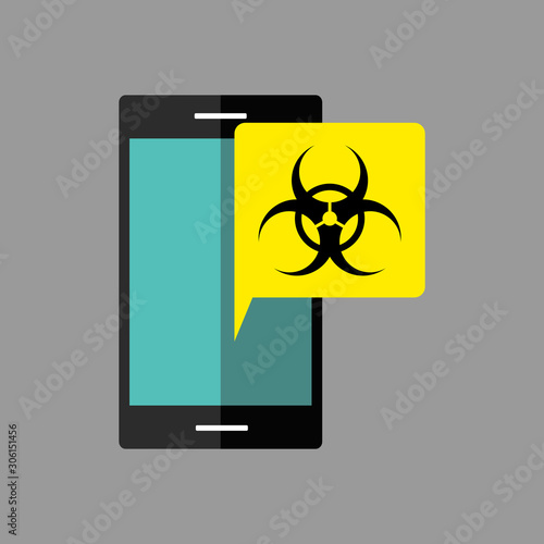 Concept of phishing, spamming and cyber crime. Flat style illustration.
