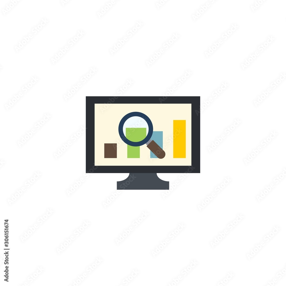 Marketing analytics creative icon. flat simple illustration. From digital marketing icons collection. Isolated Marketing analytics sign on white background Marketing analytics creative icon. flat simple illustration. From digital marketing icons collection. Isolated Marketing analytics sign on white background