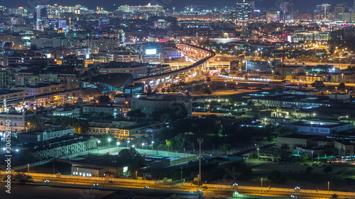 Night rhythm of the city of Dubai aerial timelapse © neiezhmakov