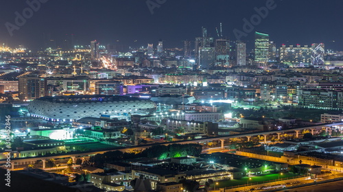 Wallpaper Mural Beautiful view of bright lights from Dubai aerial timelapse Torontodigital.ca