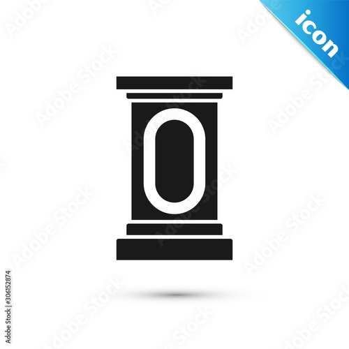 Black Stage stand or debate podium rostrum icon isolated on white background. Conference speech tribune. Vector Illustration