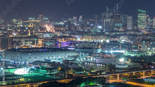 Beautiful view of bright lights from Dubai aerial timelapse © neiezhmakov
