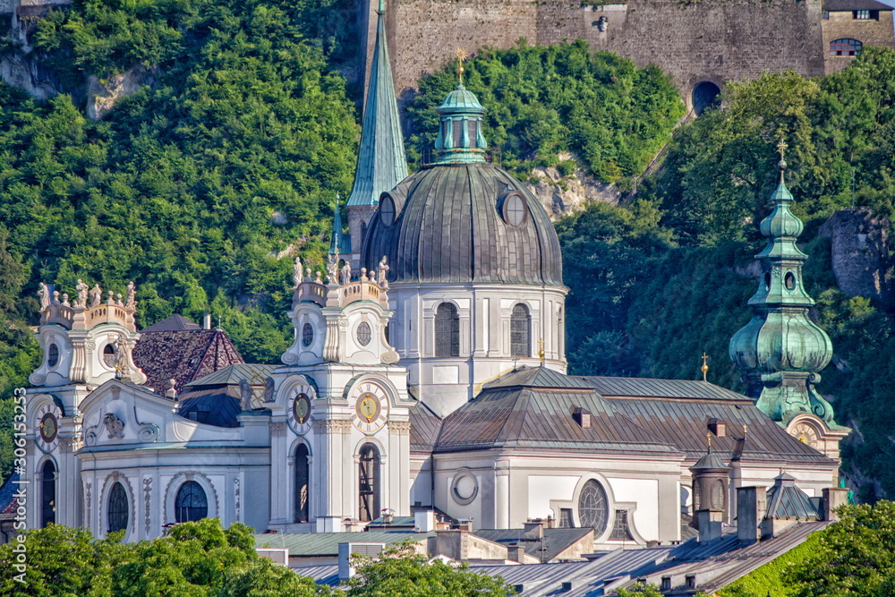 very nice view of the city of Salzburg in Austria