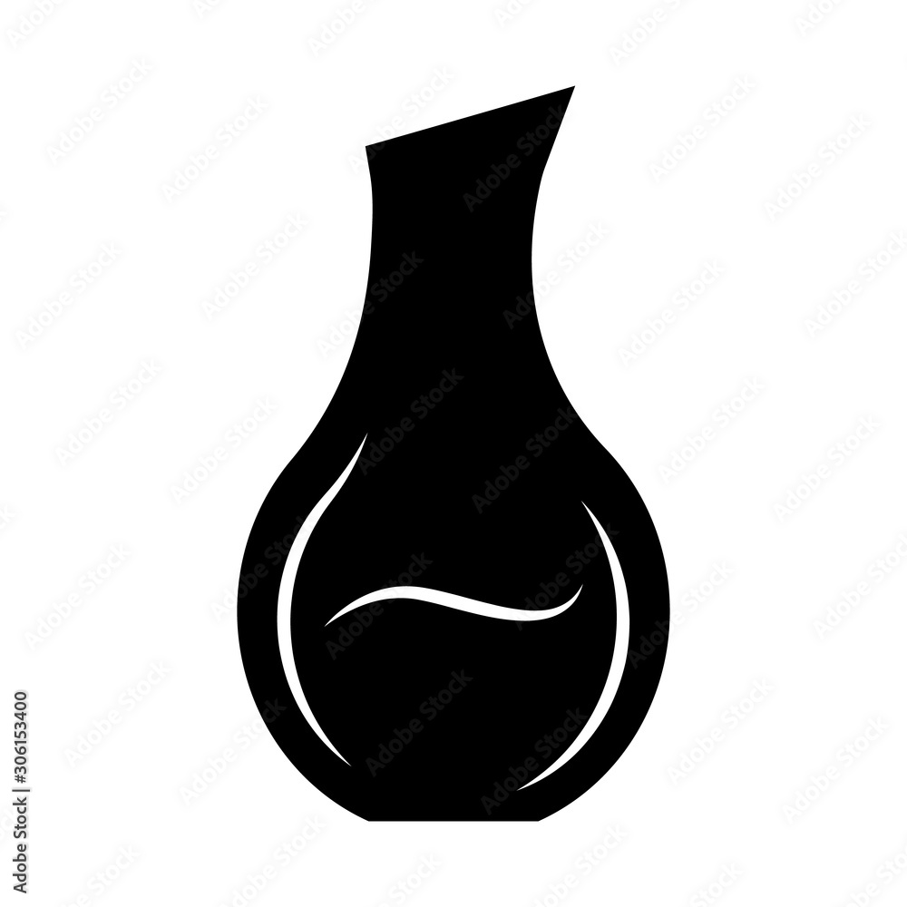 Wine service glyph icon. Decorative decanter with alcohol beverage. Aperitif drink. Bar, restaurant, winery glassware, tableware. Silhouette symbol. Negative space. Vector isolated illustration Wine service glyph icon. Decorative decanter with alcohol beverage. Aperitif drink. Bar, restaurant, winery glassware, tableware. Silhouette symbol. Negative space. Vector isolated illustration