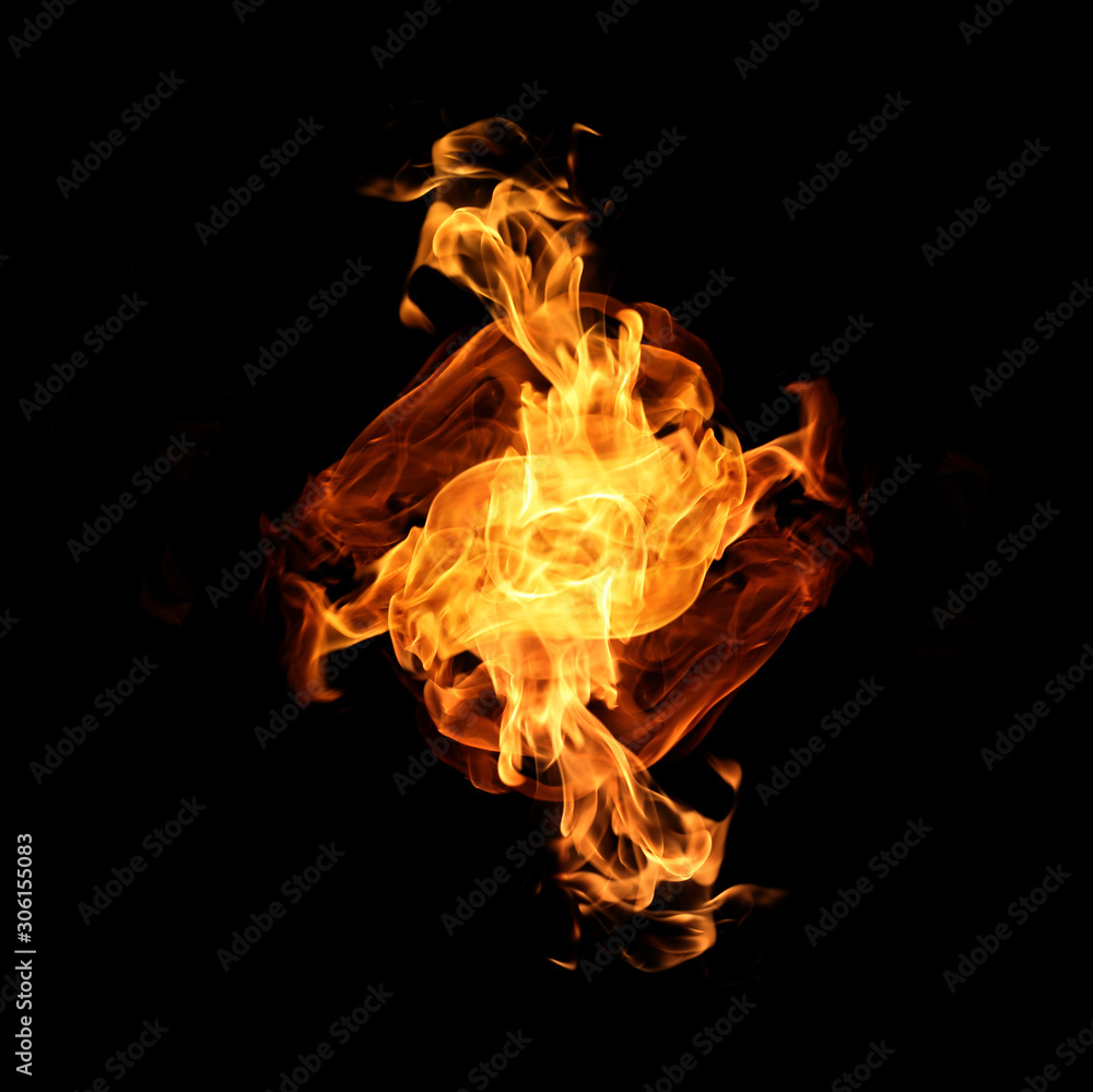 Fototapeta premium Fire on a black background