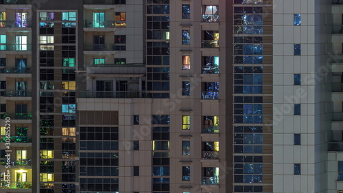 Lights from windows of offices in Dubai Aerial Timelapse © neiezhmakov