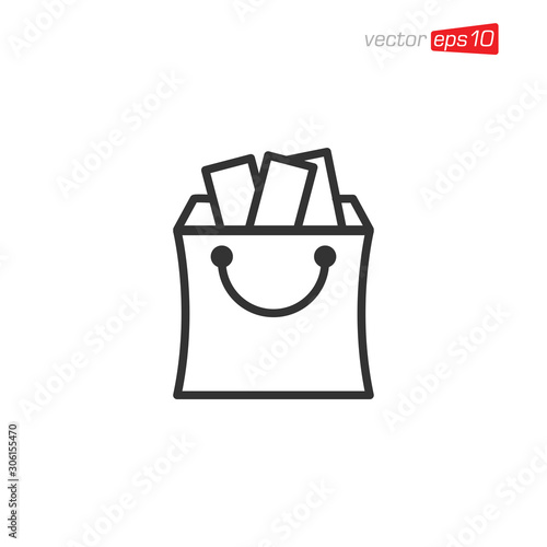 Bag Shop Icon Design Vector