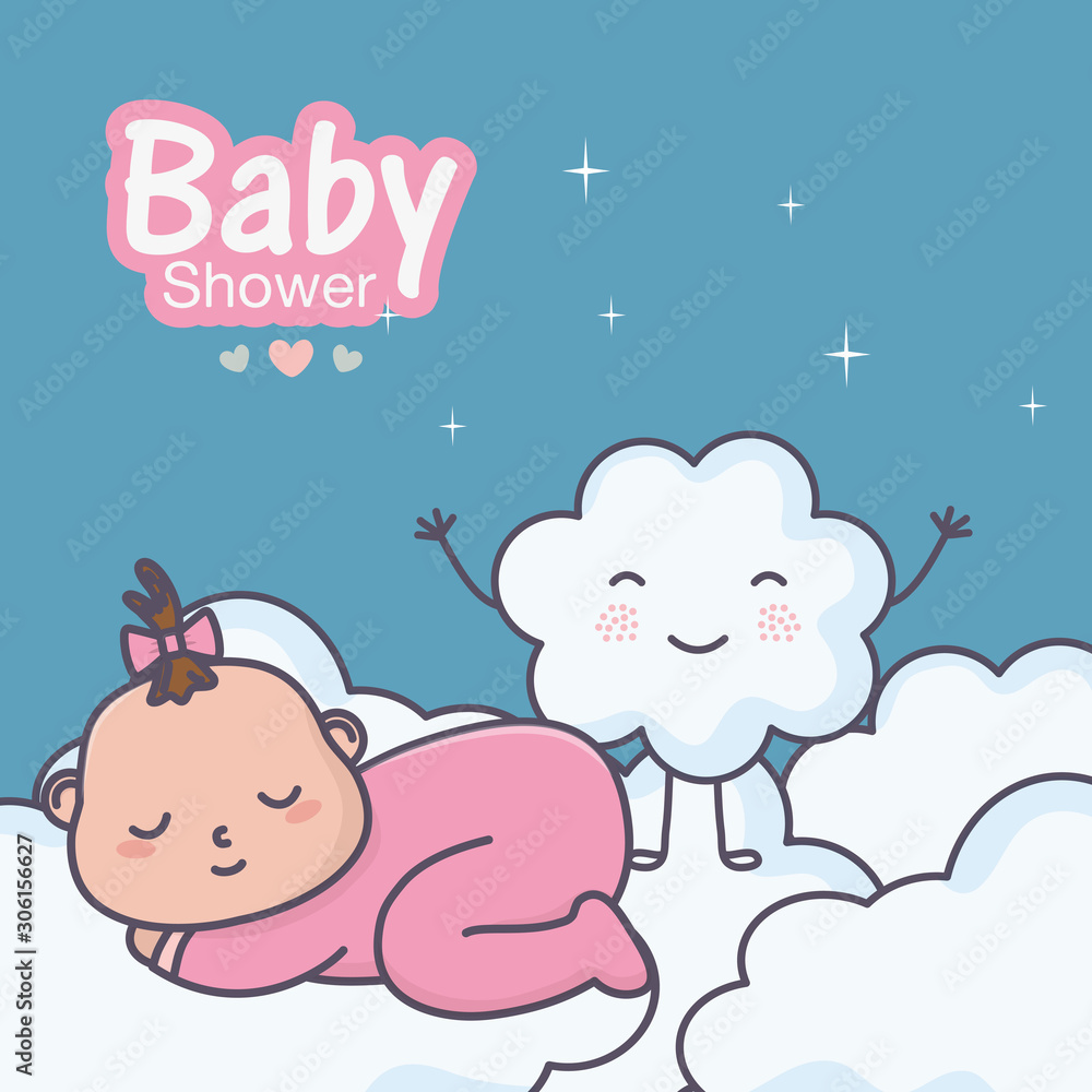 baby shower cute little baby sleeping on clouds baby shower cute little baby sleeping on clouds